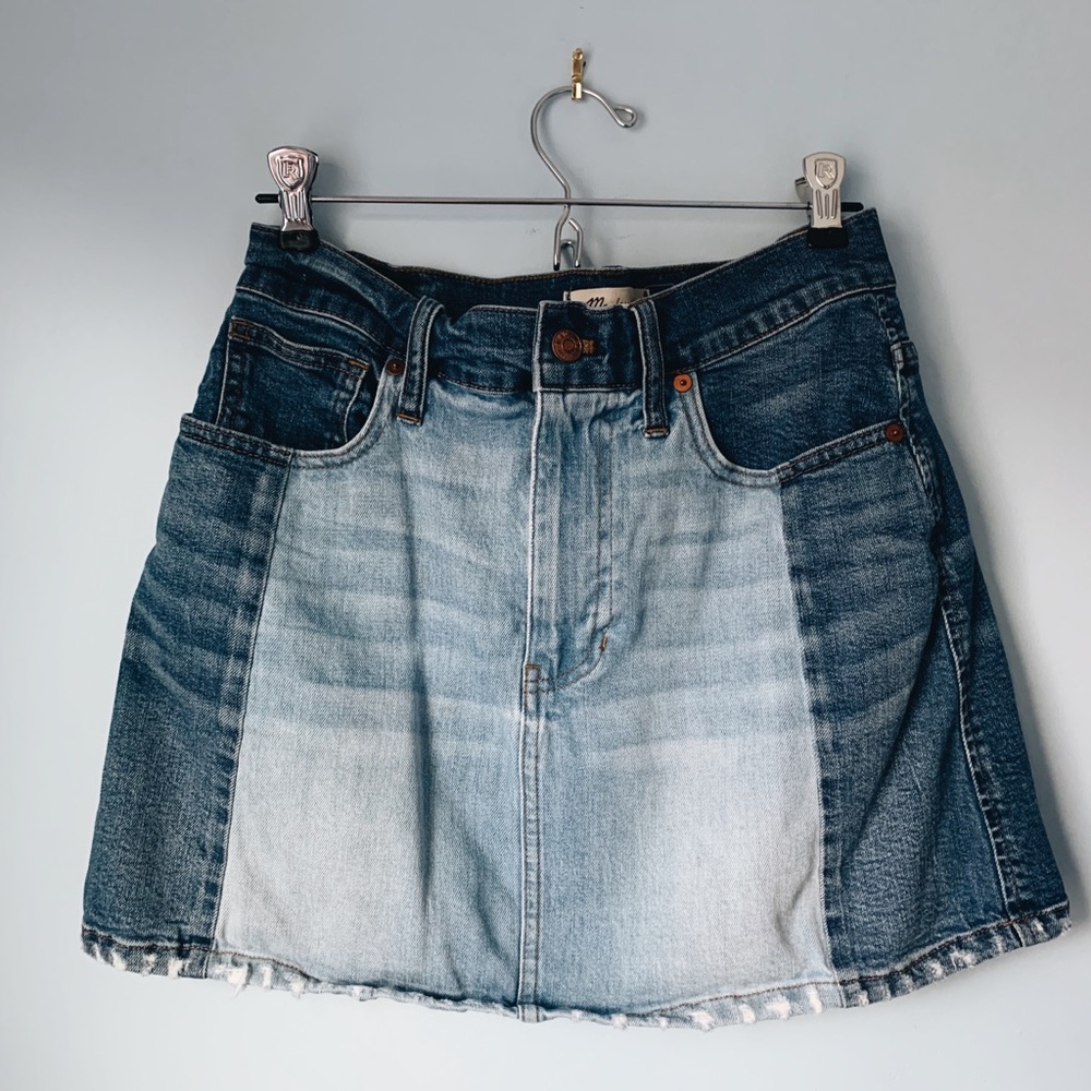 MADEWELL two toned denim skirt